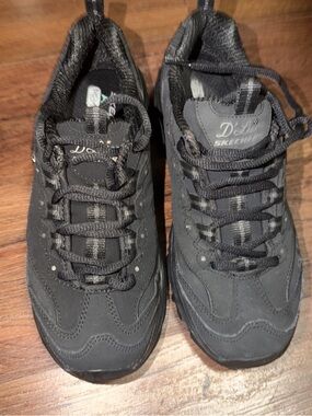 Skechers Womens D'Lites Play On Black11949W Sz 7.5 Memory Foam Air Cooled